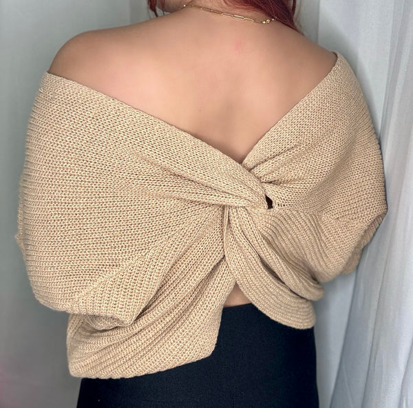 Maia Sweater Top (Tan)