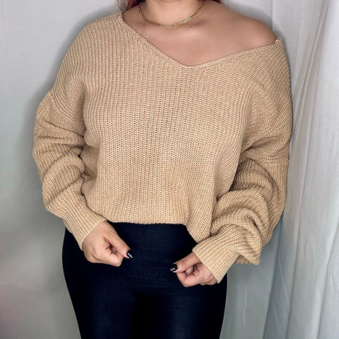 Maia Sweater Top (Tan)