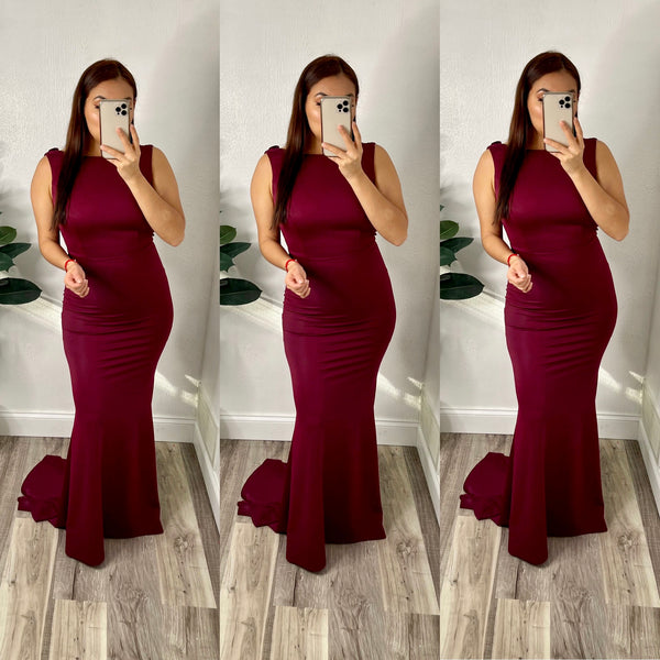 Annette Long Dress (Burgundy)