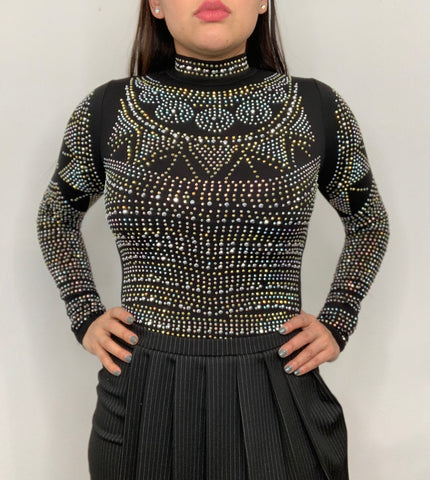 Karla Stone Mock-Neck Long Sleeve Bodysuit
