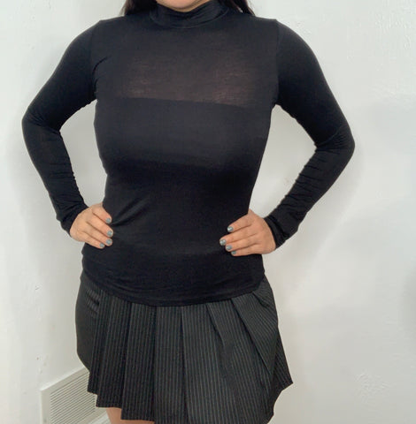 Basic Long Sleeve Mock Neck Top