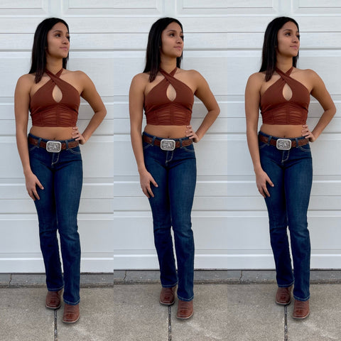 Lia Crop Top (Brown)