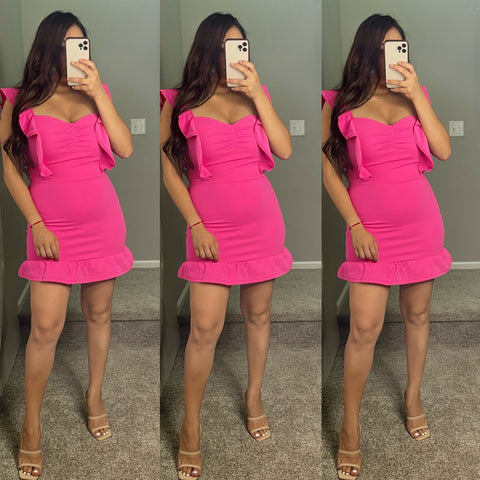 Arlana Dress (Hot Pink)