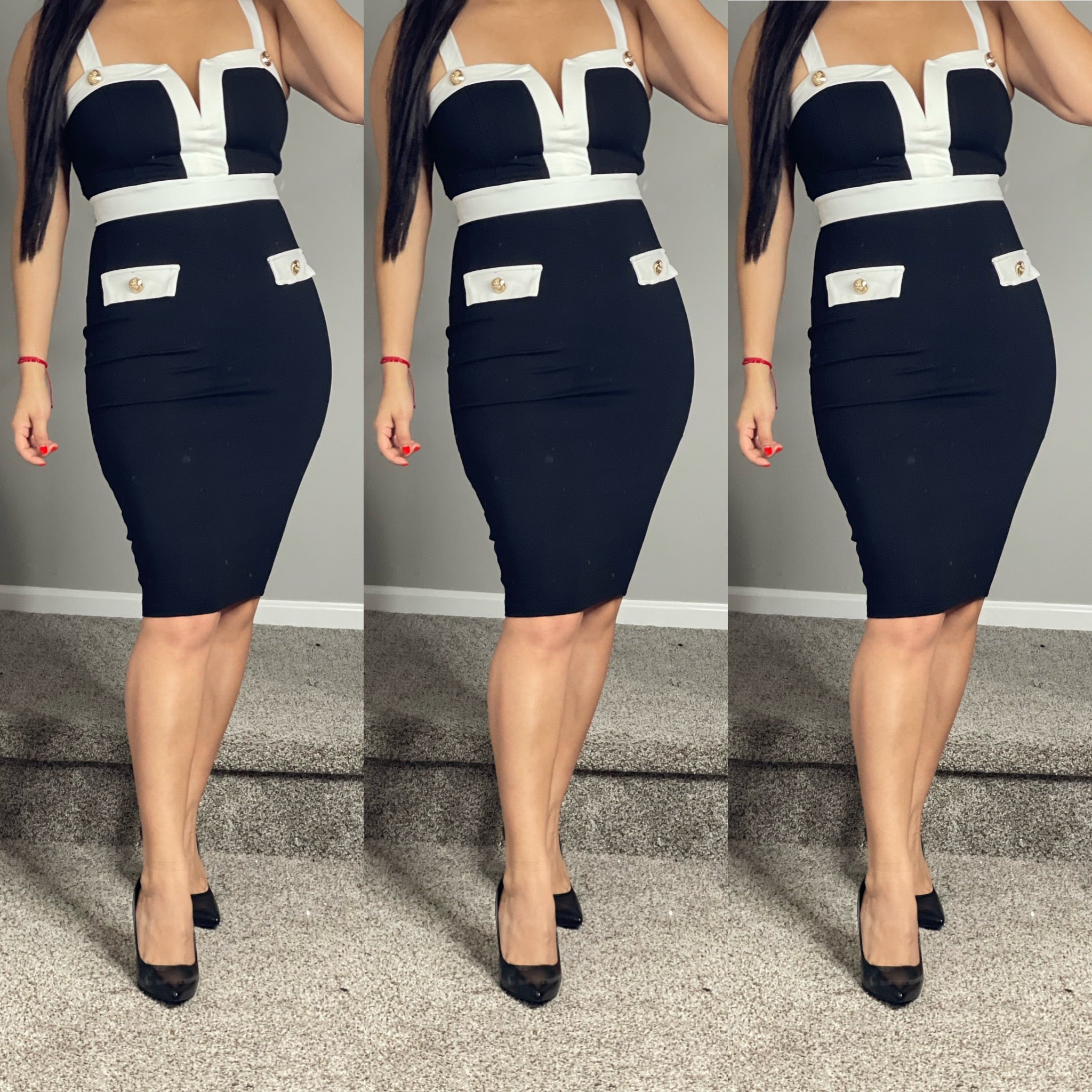 Victoria Dress (Black-White)
