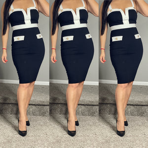 Victoria Dress (Black-White)