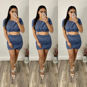 Debora Crop Top and Skirt Set (2PCS)