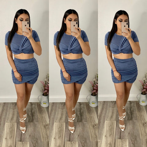 Debora Crop Top and Skirt Set (2PCS)