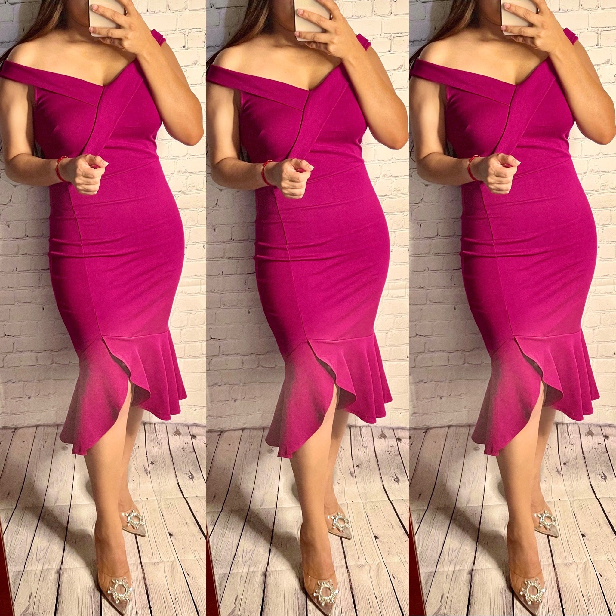 Lorenza Dress (Magenta)
